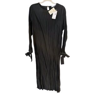NWT MANGO Creased dress, size 10, black